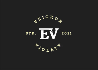 Initial E V letter logo design template, Vector illustrations