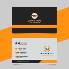 Professional Yellow and Black Business Card Template Design