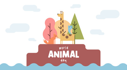 World animal day background illustration vector