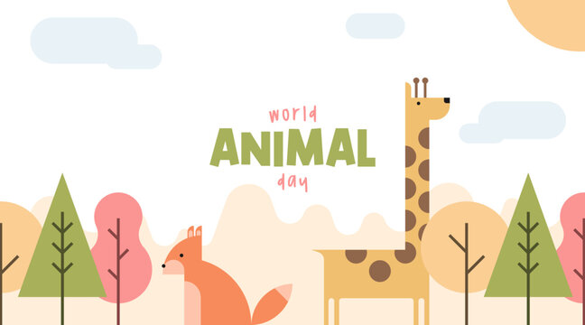 World animal day background illustration vector