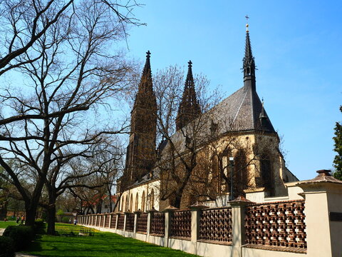 Vy&scaron;ehrad, a rock above the river with a dark silhouette of slender towers, is an inseparable part of the Prague landscape.