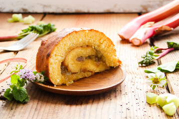 Rolle Rhabarber Kuchen 