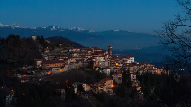 Timelapse of the "Sacro monte di Varese" from day to night.