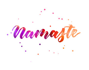 Namaste watercolor lettering