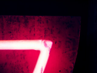 Close-up of a neon tube, neon light detail.