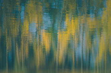 abstract reflection in yellow and blue color background