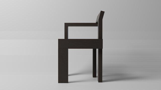 3D rendering of isolated modern Takeshi chair