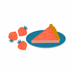 vector illustration of homemade pies with fruit filling. great for bakery, pastry, confectionery menu design. good for homemade pies labels. comfort food concept.