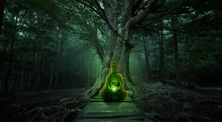 Buddha in the dark forest