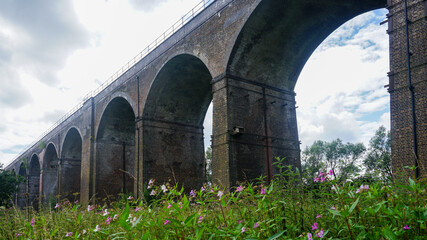 Bridge and birds in Reddish Vale Country Park