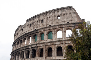 Fototapeta premium The Colosseum on a cloudy summer day in Rome