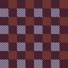 seamless checkerboard pattern in light brown, terracotta tones for prints on woolen, flannel, knitted fabrics as well as prints on covers, tableware, ceramics and interior decoration