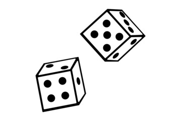 illustration of two dice on a white background