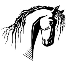 friesian horse vector logo 
