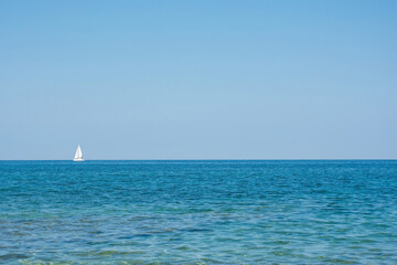 Obraz premium The Adriatic Sea coastline in July north of Novigrad, Istria, Croatia 