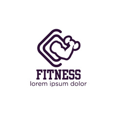 Fitness Center Logo . Sport and fitness logo Design . Gym Logo Icon Design Vector Stock, Fitness Idea logo design inspiration. Fit for work out club, business, or community