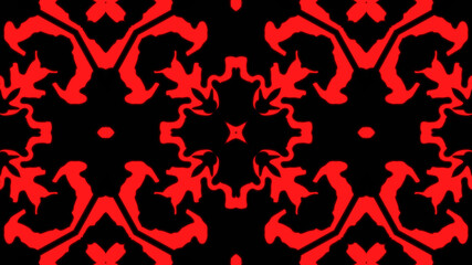 Abstract red geometric seamless pattern background. Abstract Stripes Kaleidoscope Loop. Fast Psychedelic Colorful Kaleidoscope VJ background. Disco Abstract Motion Background. Kaleidoscope effect