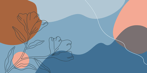 abstract tropical leaf with color shape isolated on beige background