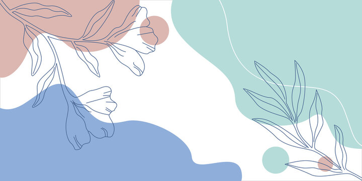 abstract tropical leaf with color shape isolated on beige background