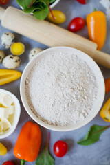 Ingredients for cooking vegetable pie