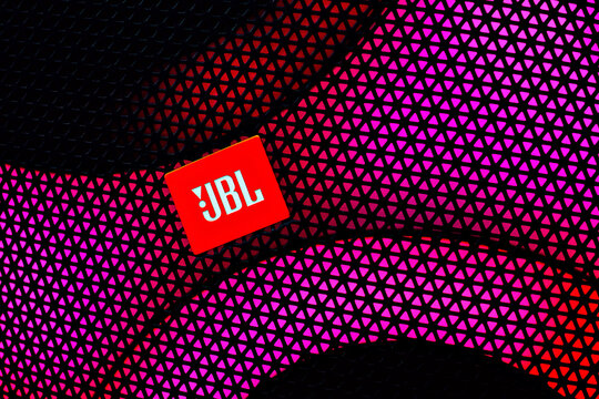 JBL editorial photo.  Illustrative photo for news about JBL - an American company that manufactures audio equipment
