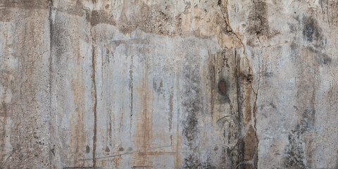 Concrete dirty sunny wall with drips
