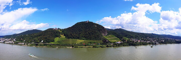 Panorama vom Schloss Drachenburg bei Königswinter