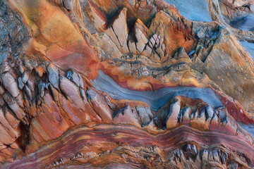 Full Frame Shot Of Rock Formation.abstraction On The Cliff Of The Beach Of Silence.
