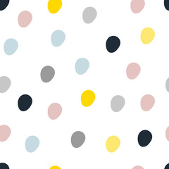 Abstract polka dot seamless pattern. Spring pattern