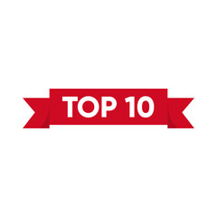 top 10 ribbon. top 10 isolated sign. top 10 banner
