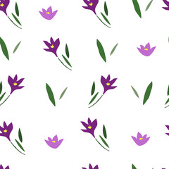 Snowdrops seamless pattern on white background