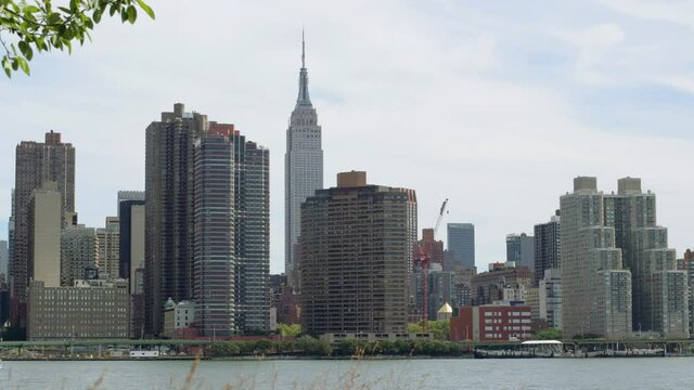 empire state building panorama day light 4k timelapse from new york
