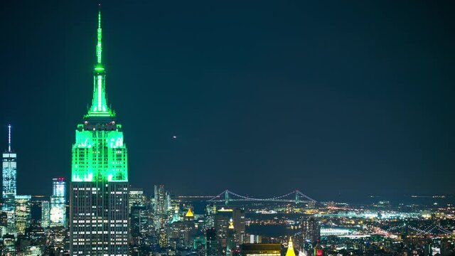night light manhattan empire view 4k timelapse from new york