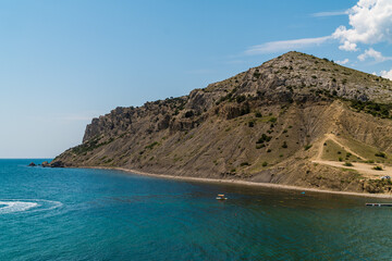 Fototapeta na wymiar The Republic of Crimea. July 11, 2021. Mount Alchak near the city of Sudak.