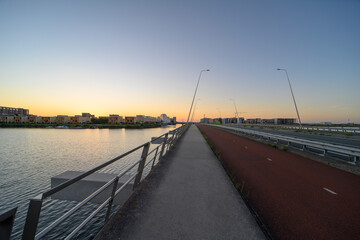 The IJburg neighborhood in Amsterdam on a summer evening