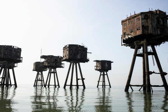 Maunsell Sea Forts On A Clear Sky