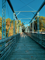 Obraz premium Steel Bridge over the River