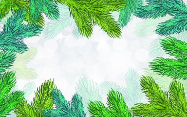 Merry christmas and happy new year greeting postcard . Vector