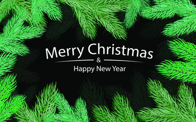 Merry christmas and happy new year greeting postcard decoration . Vector illustration