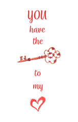 "You have the key to my heart" card