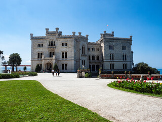 Fototapeta na wymiar Vieo of Miramare Castle in Trieste