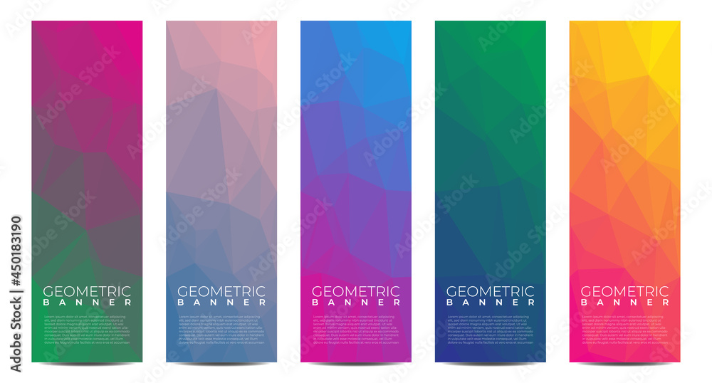 Poster abstract banner with polygon background. templates or website headers. design element. low poly back