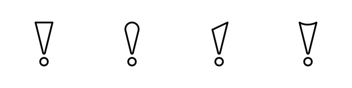 Conjunto de icono de signo de exclamaci&oacute;n o admiraci&oacute;n. Concepto de expresi&oacute;n. Ilustraci&oacute;n vectorial, estilo l&iacute;nea negro