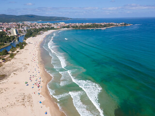 Aerial view of South Beach of Primorsko, Bulgaria