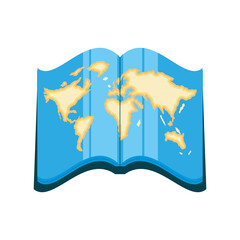 world map in atlas book