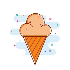 Cute ice cream illustration vector