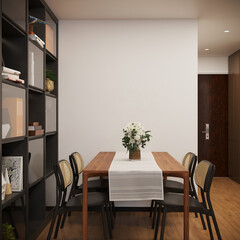 Modern dining room with table