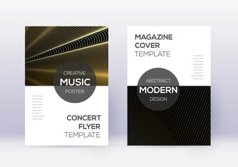 Modern cover design template set. Gold abstract li