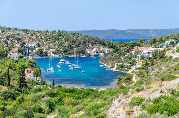 Scenic view on Bobovisca located on the west coast of Brac island in Croatia.