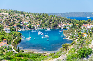 Fototapeta premium Scenic view on Bobovisca located on the west coast of Brac island in Croatia.